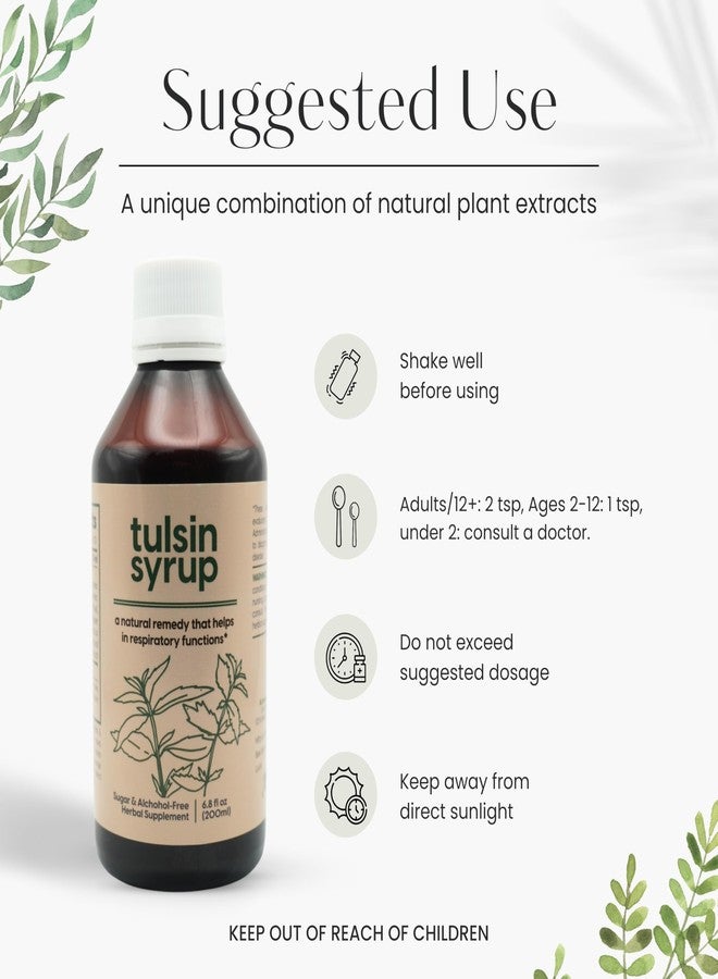 AKSHAR Ayurveda - Tulsin Syrup, Natural Cough Syrup with Licorice, Ginger, Turmeric, Basil, Malabar Nut - Respiratory Lung Health Supplements, Mucus Relief & Bronchial Wellness Syrup (1 Pack) - Image 4